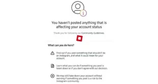 رفع ارور you haven't posted anything that is affecting your account status